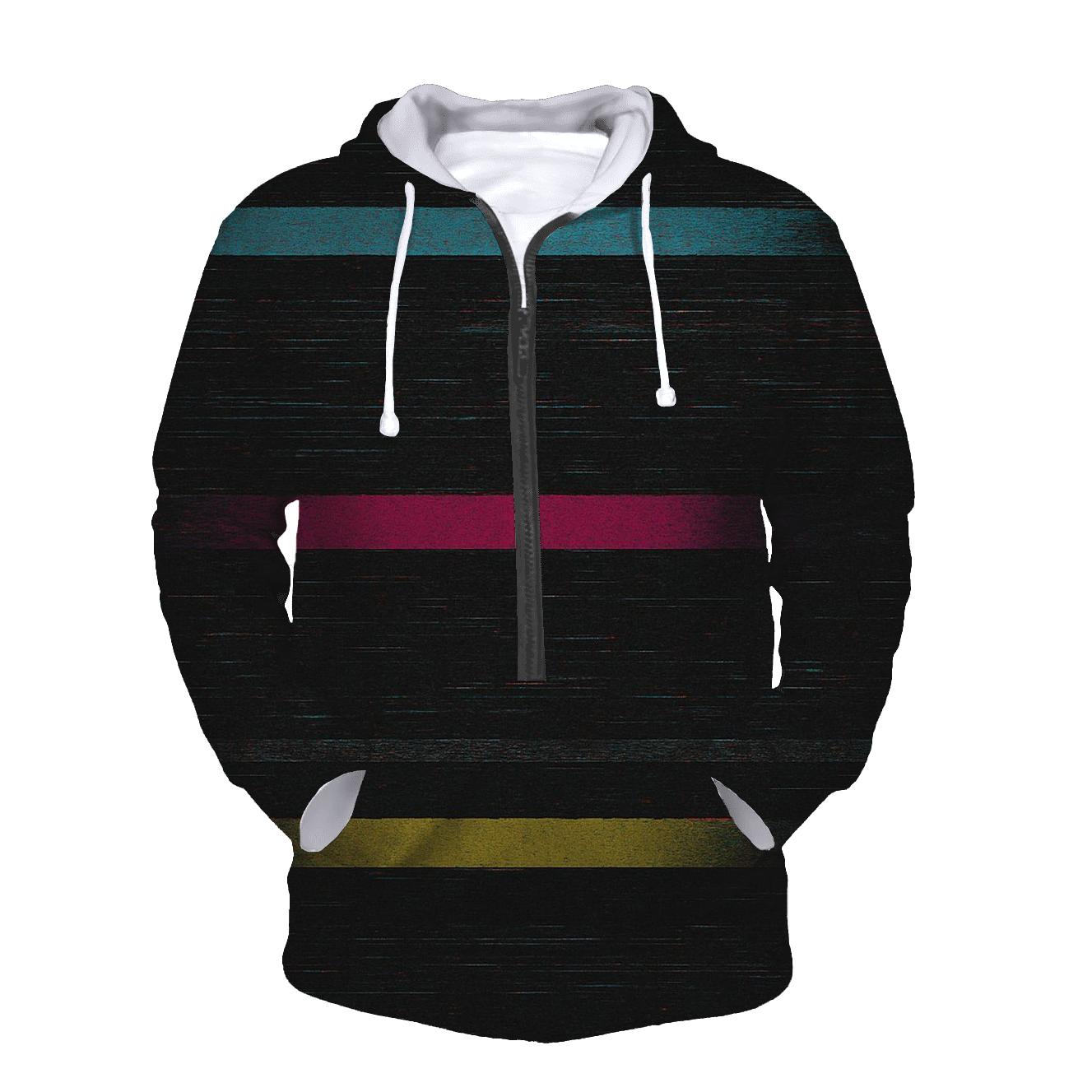 VHS Static Stripes printed hoodies