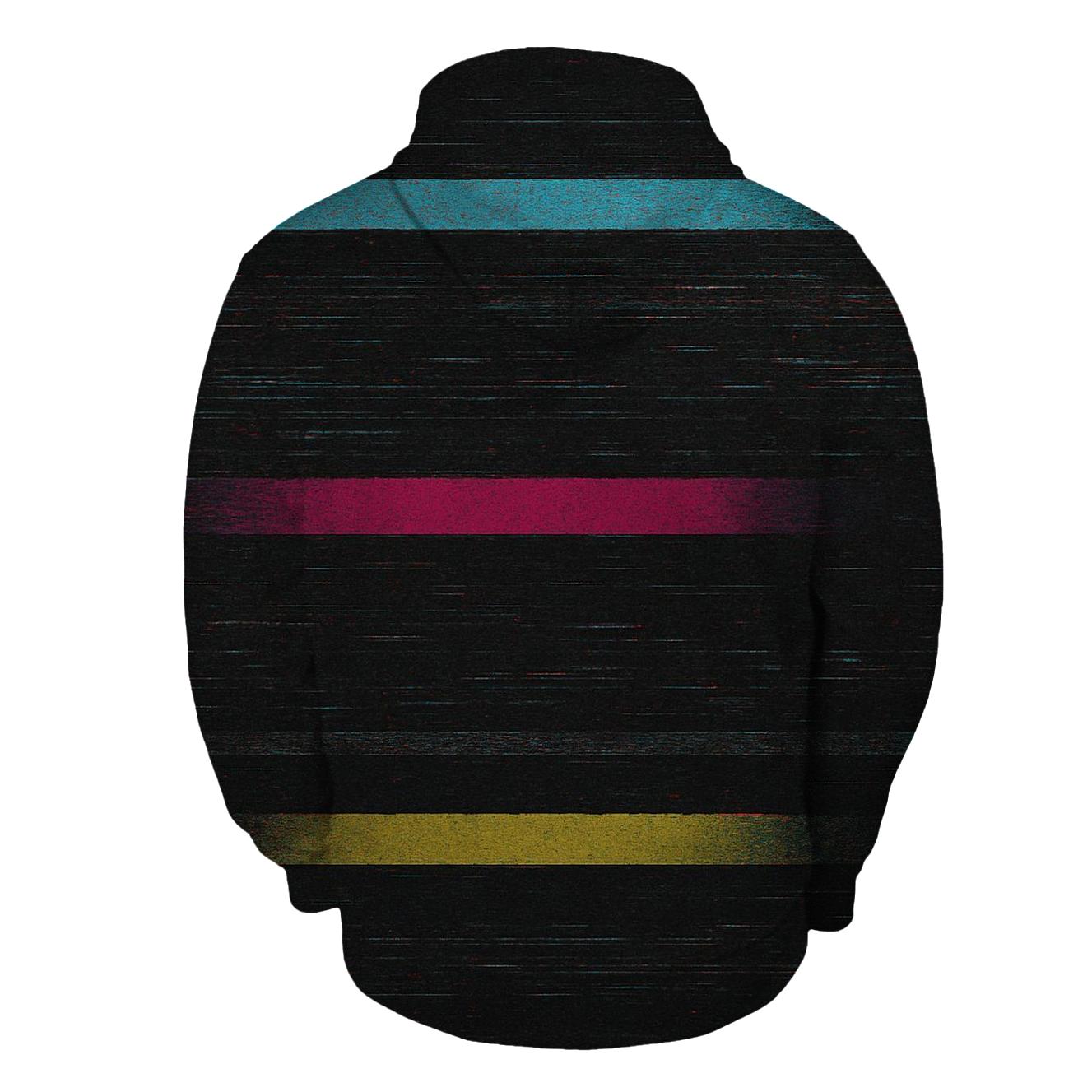 VHS Static Stripes printed hoodies