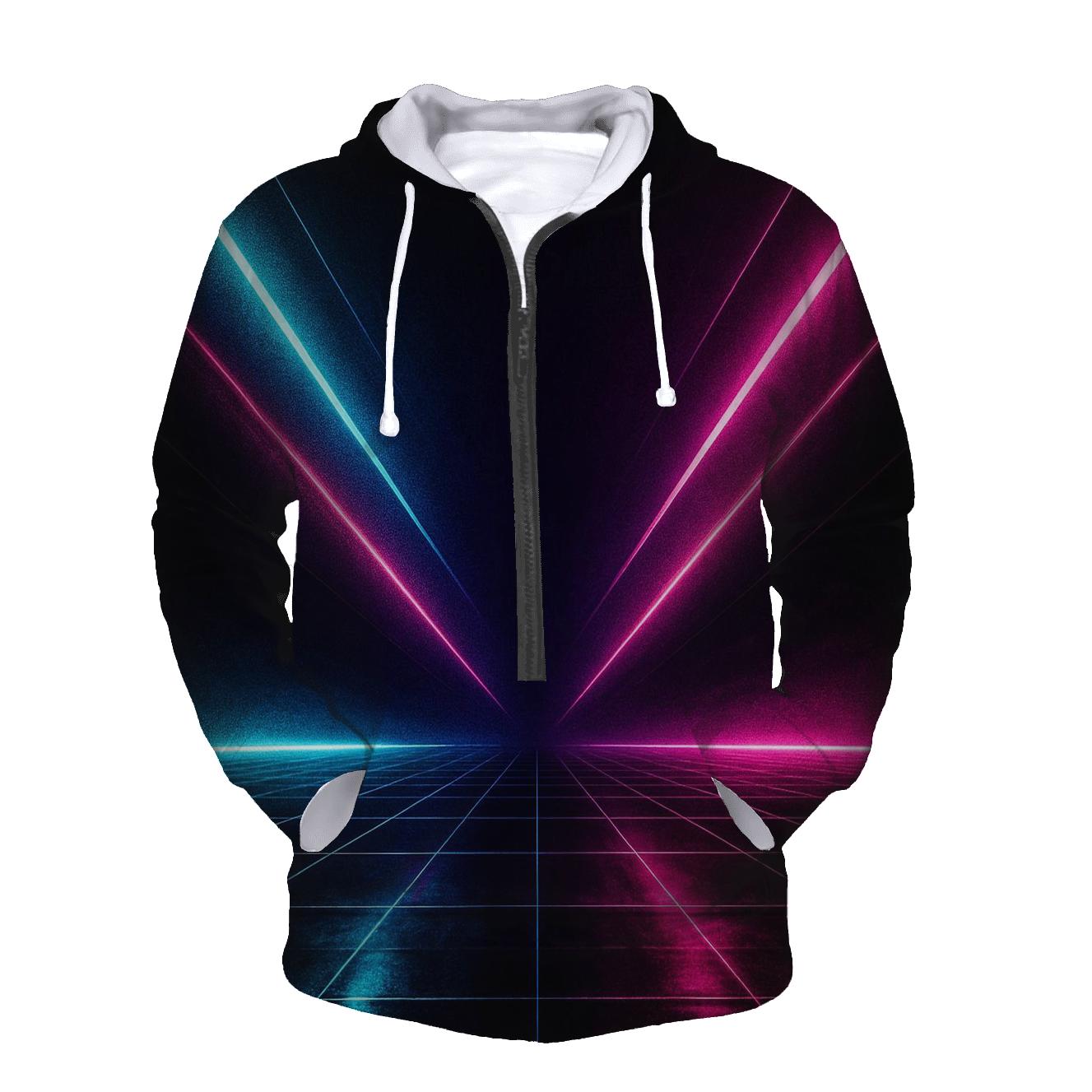 Neon Grid Surge hoodies fashion