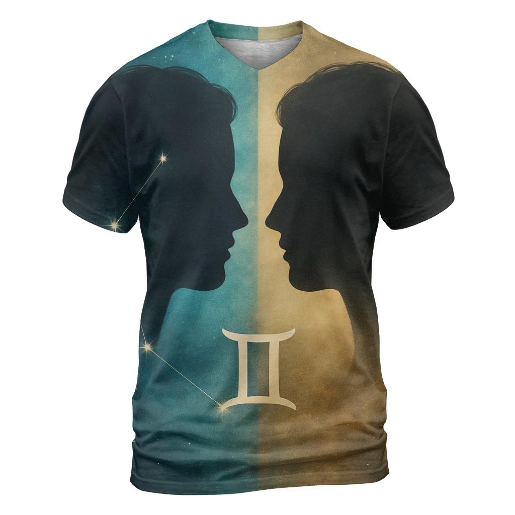 Gemini Twin Nebula Portrait trendy printed shirt styles