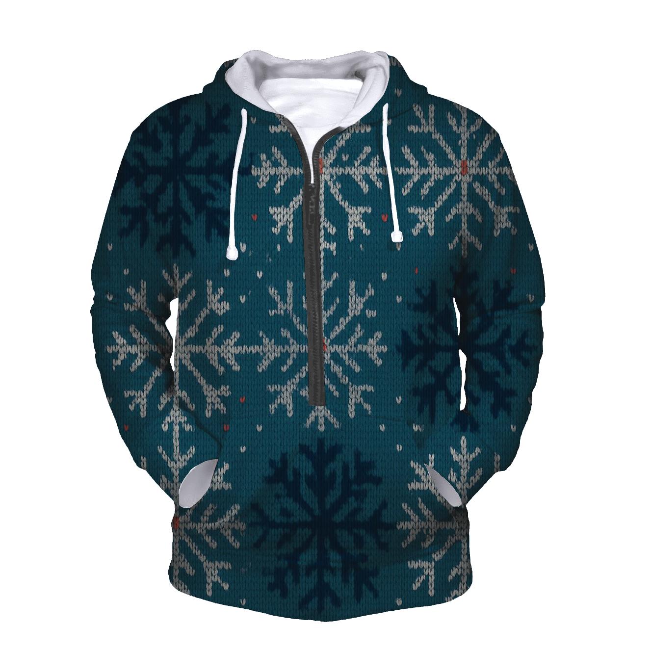 Festive Snowflake Brickwork Design custom hoodies