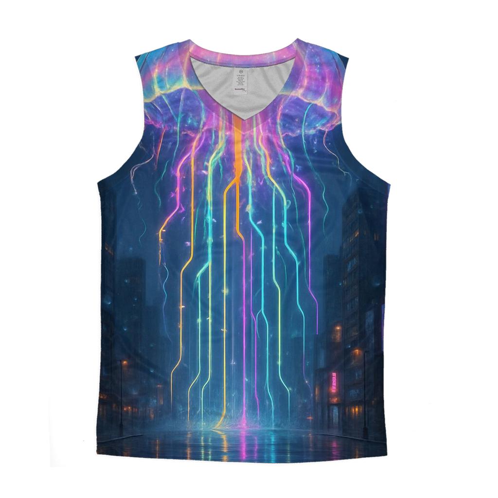 Rainbow Jellyfish Skyline sports performance tank tops