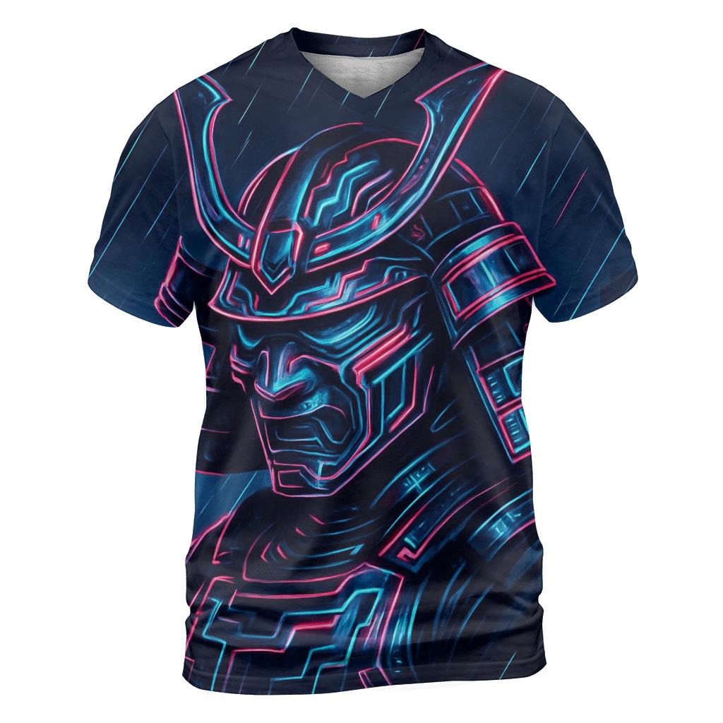 Neon Cyber Samurai Emblem custom all-over print shirts