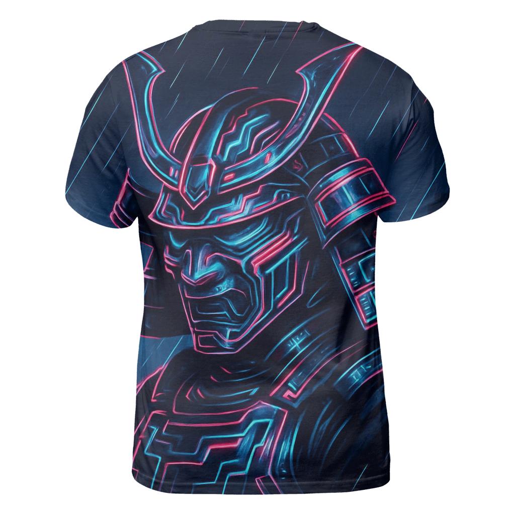 Neon Cyber Samurai Emblem custom all-over print shirts
