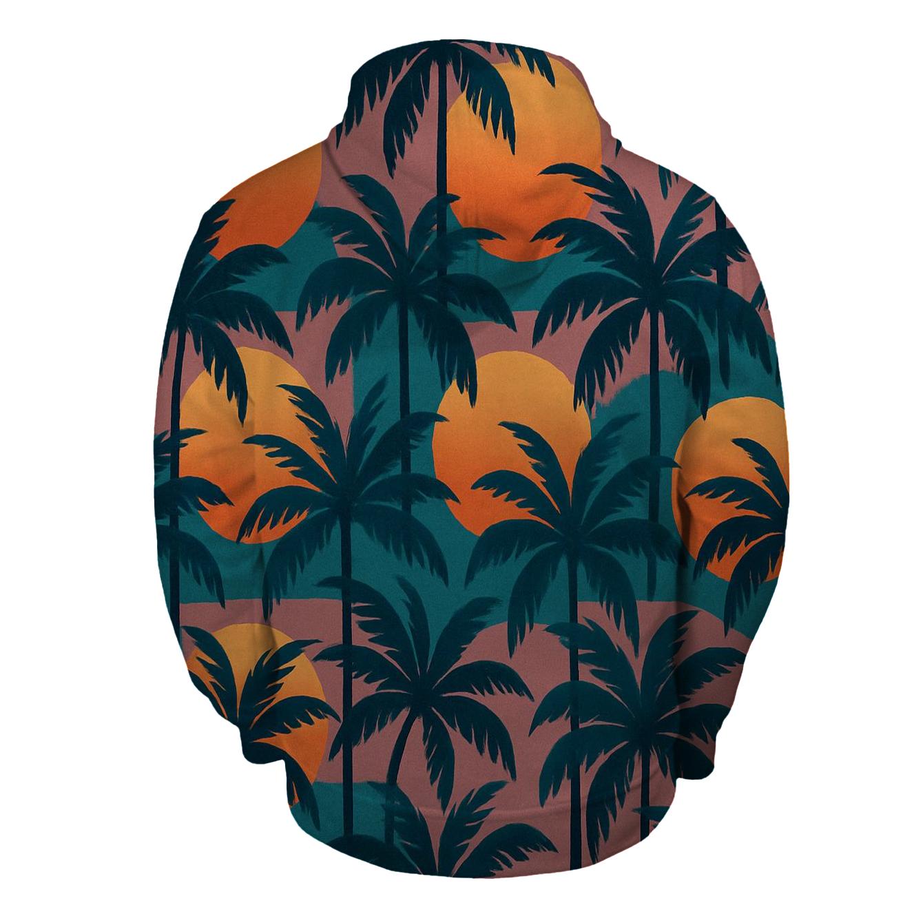 Synthwave Palm Mosaic lightweight hoodies