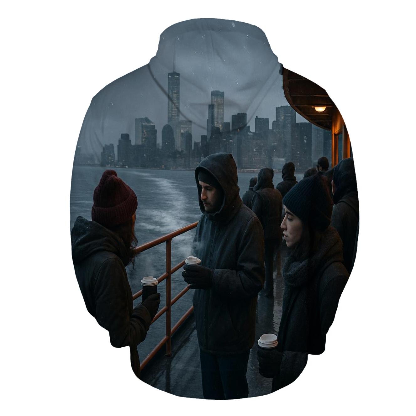 Winter Evening Ferry Crossing To Staten Island zip-up hoodies