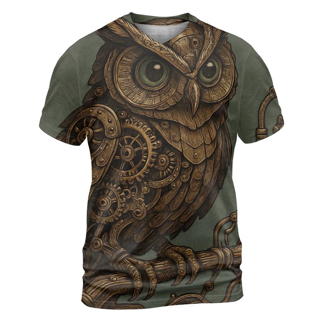 Industrial Clockwork Owl custom all-over print shirts