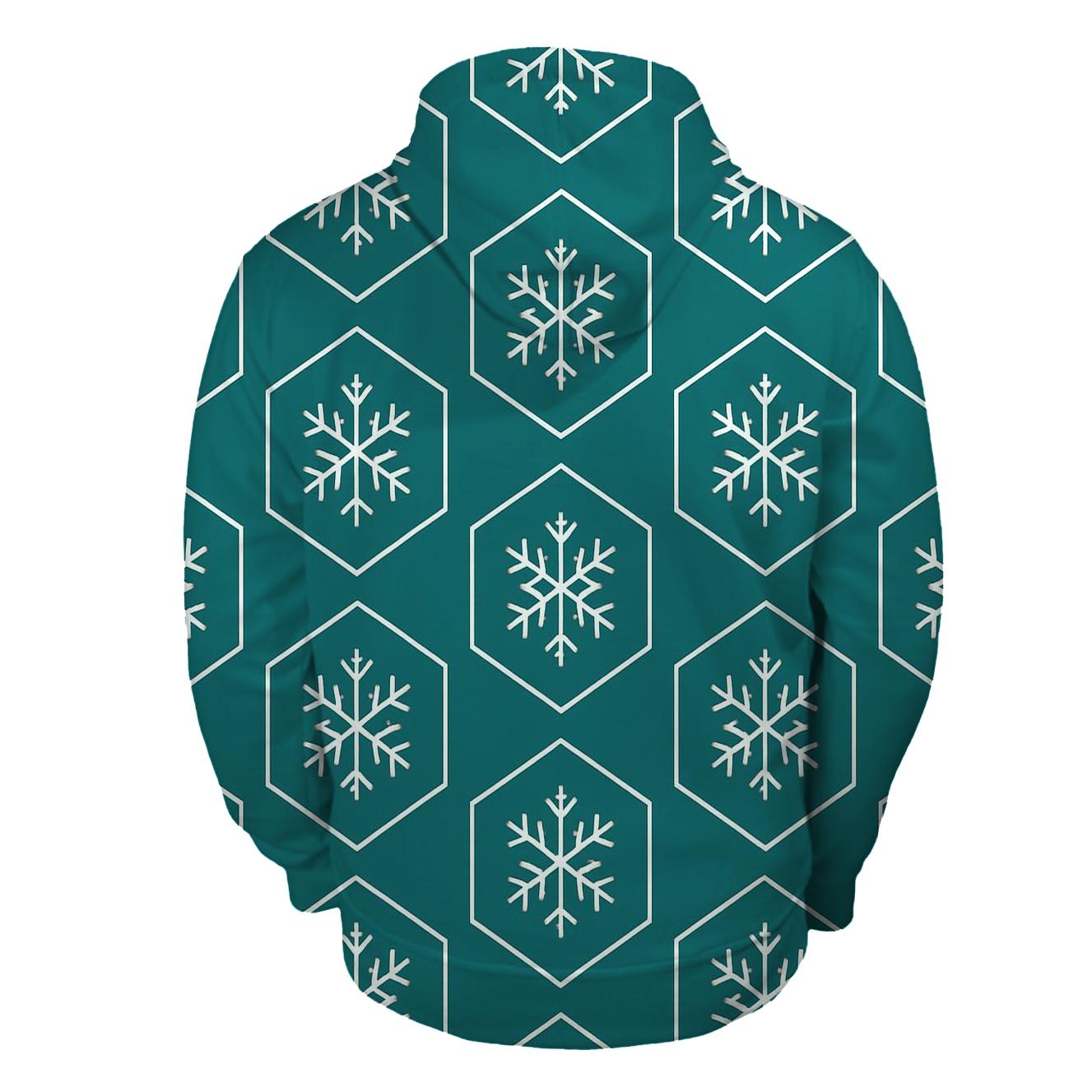 Snowflake Grid embroidered hoodies
