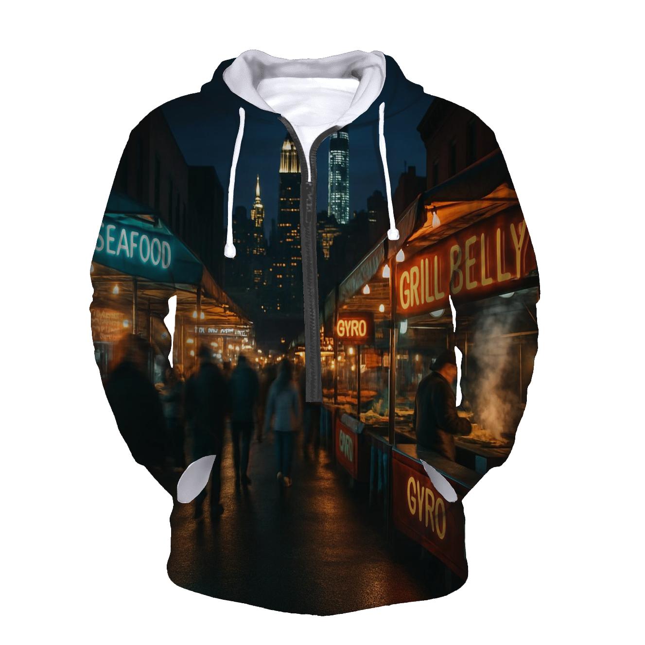 Night Market Alley With Skyline Vista hoodie designs