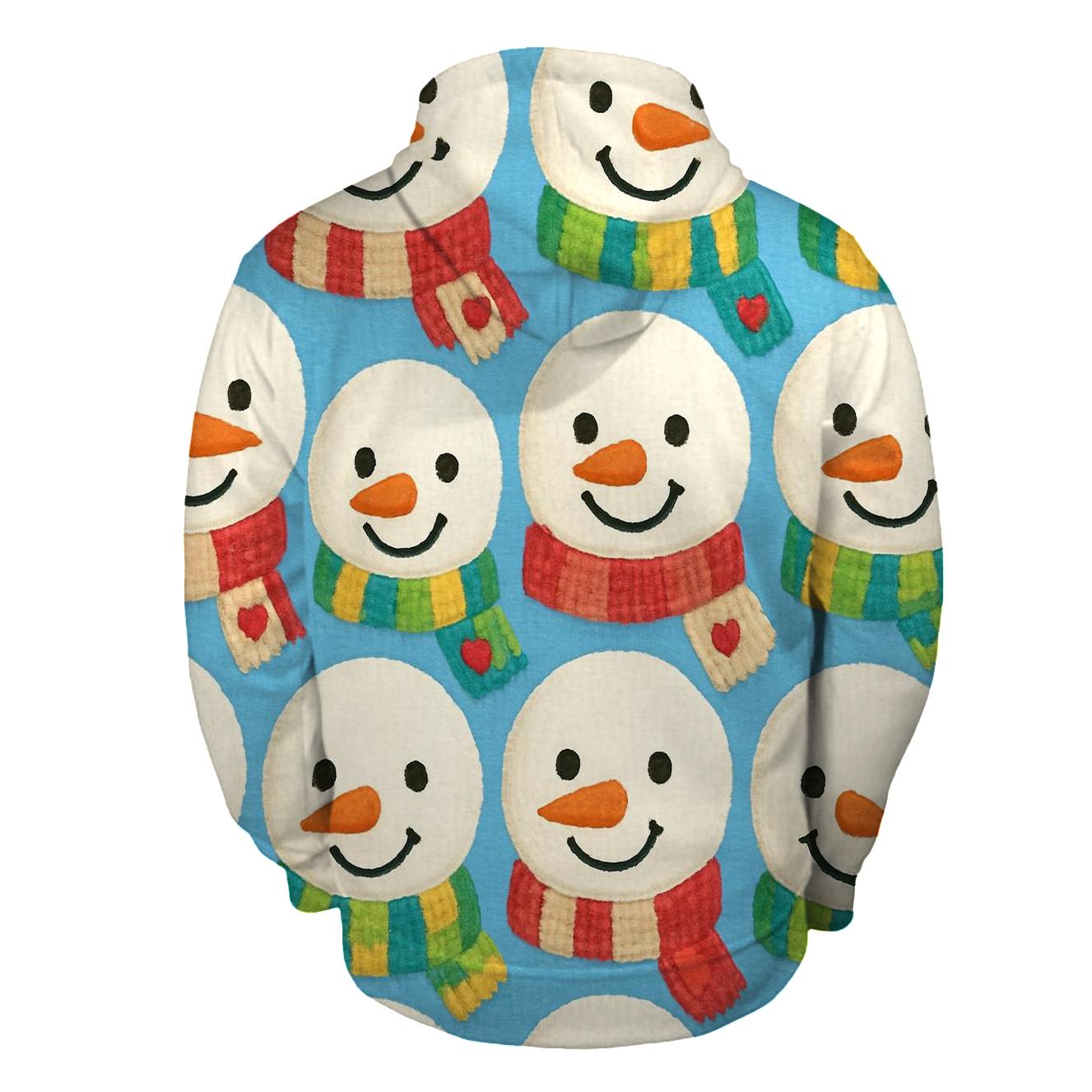 Snowman Scarf Grid Design graphic hoodies