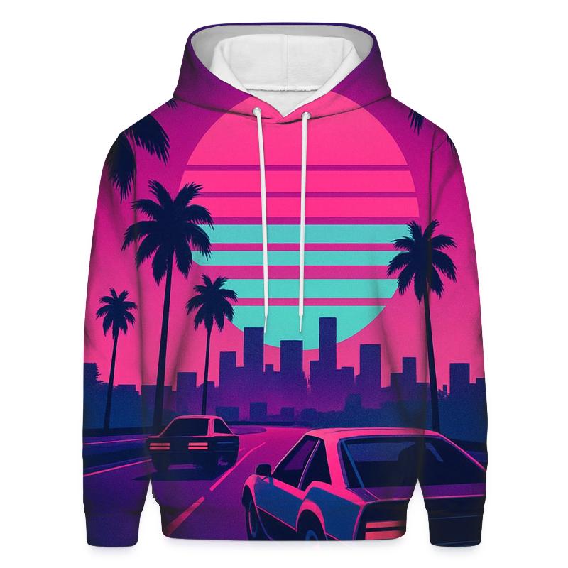 Neon Sunset Boulevard premium hoodies