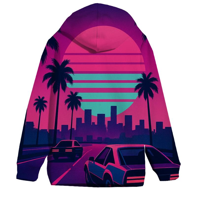 Neon Sunset Boulevard premium hoodies
