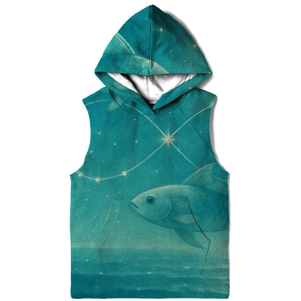 Pisces Cosmic Fish Dream Scene printed hoodies