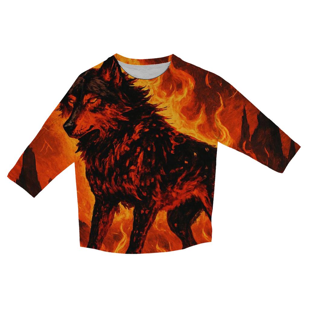 Flameguard Lone Wolf printed three quarter sleeve shirts