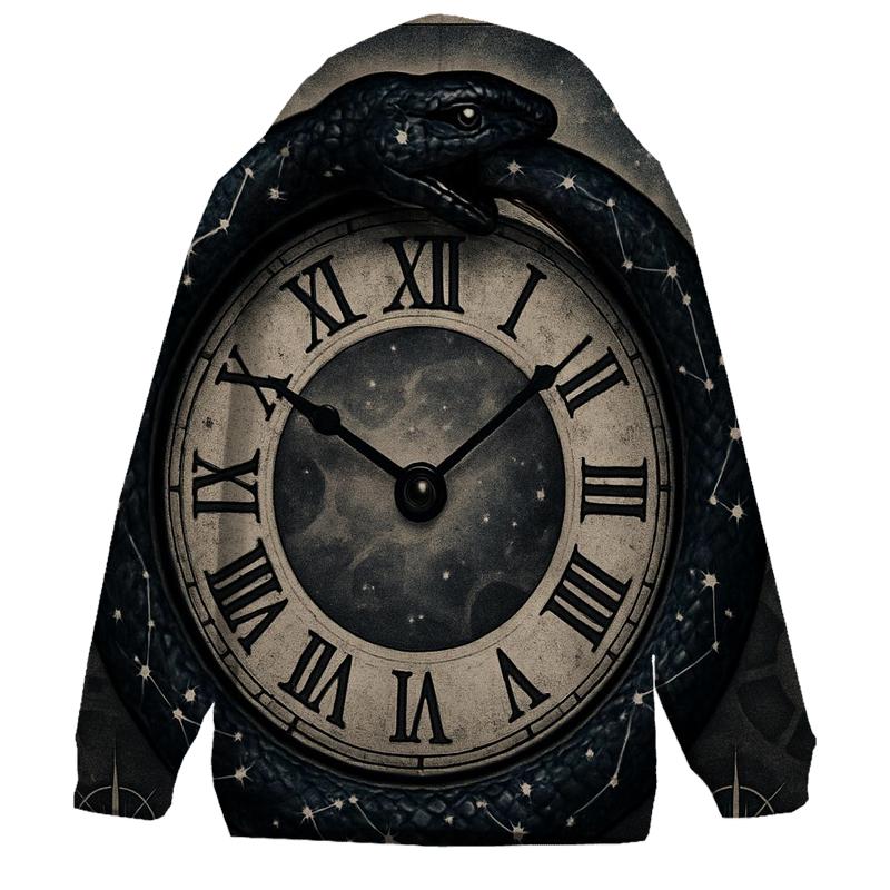 Celestial Serpent Timekeeper pullover hoodies