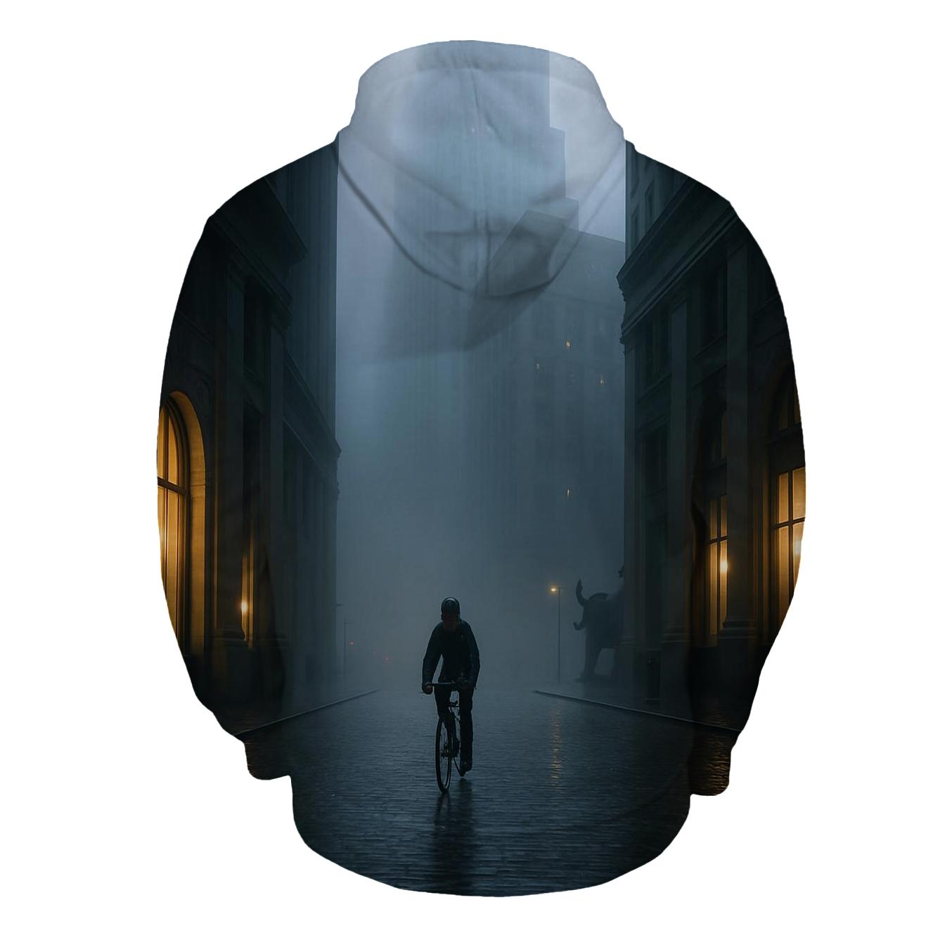 Fogbound Dawn Over The Financial District heavyweight hoodies