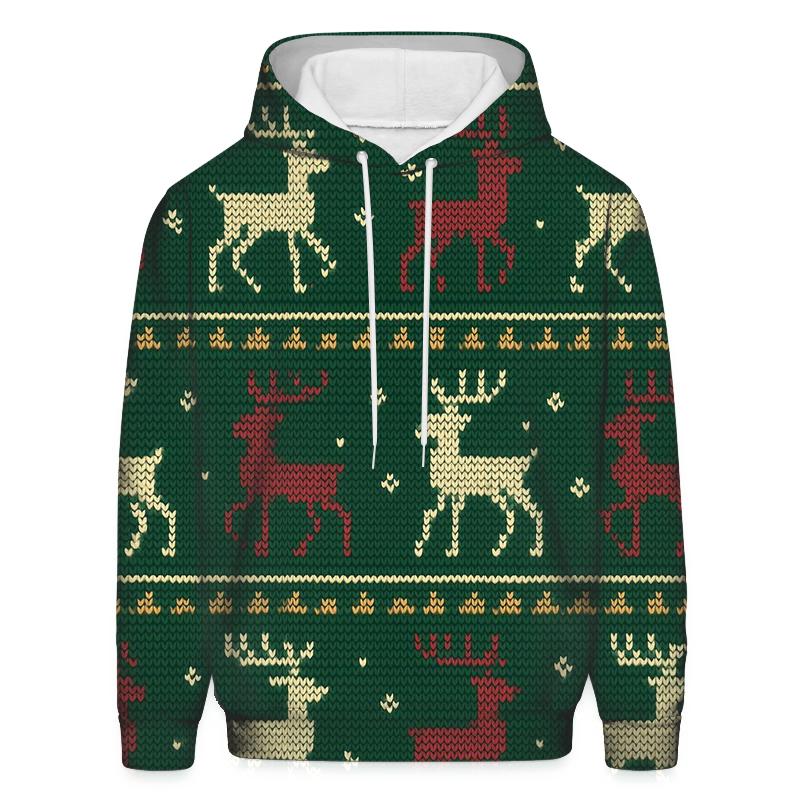 Reindeer Ribbon Carousel Design printed hoodies