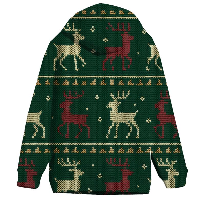 Reindeer Ribbon Carousel Design printed hoodies