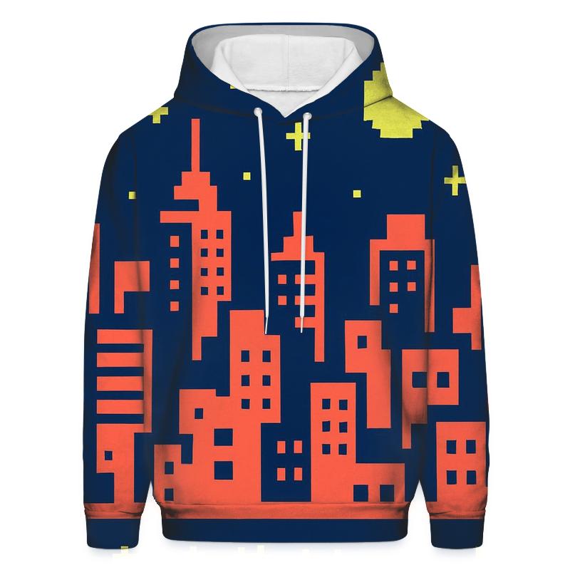 Arcade Pixel Skyline zip-up hoodies
