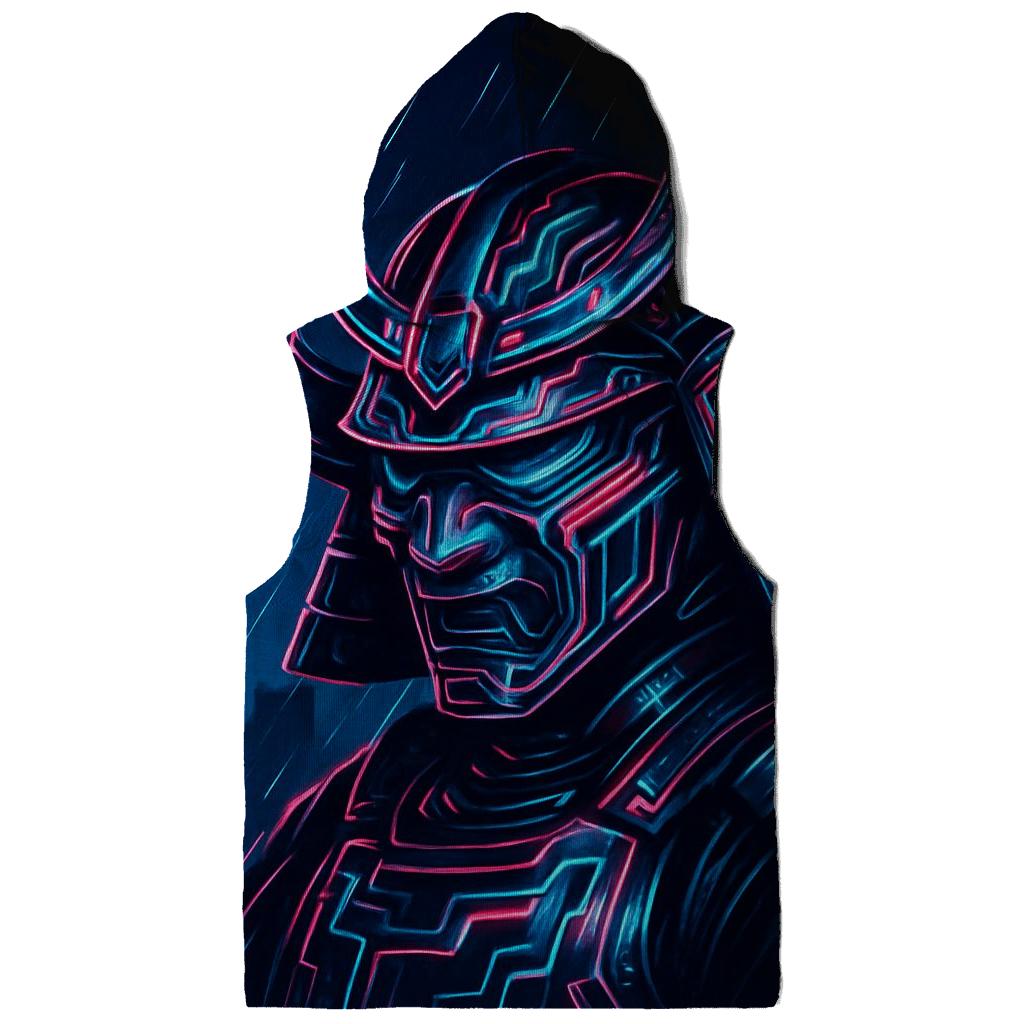 Neon Cyber Samurai Emblem printed hoodies