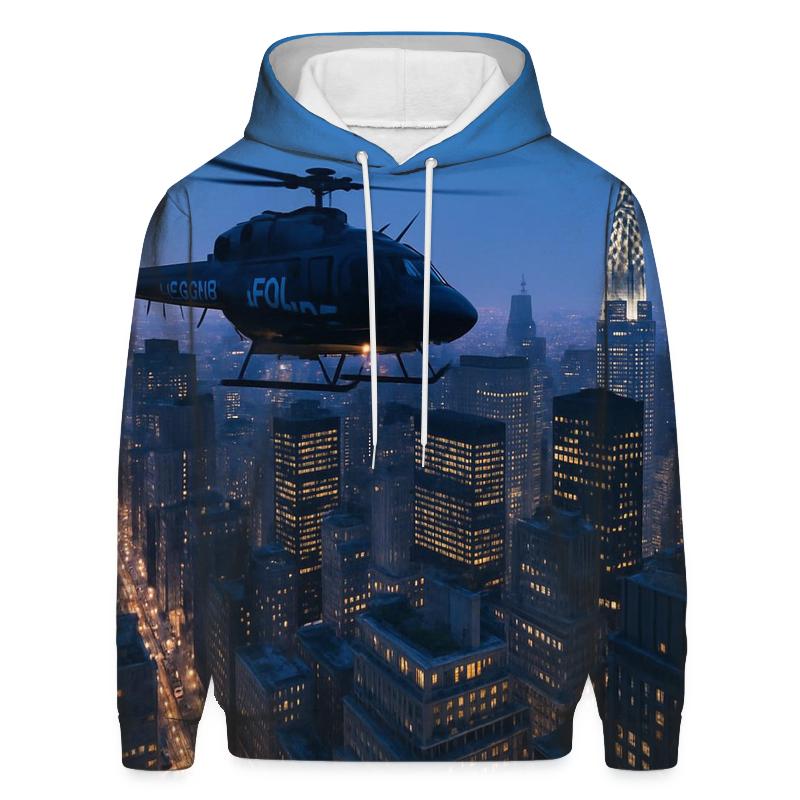 Twilight Helicopter Over Midtown custom hoodies