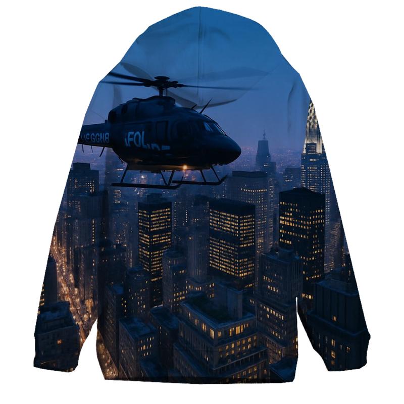 Twilight Helicopter Over Midtown custom hoodies