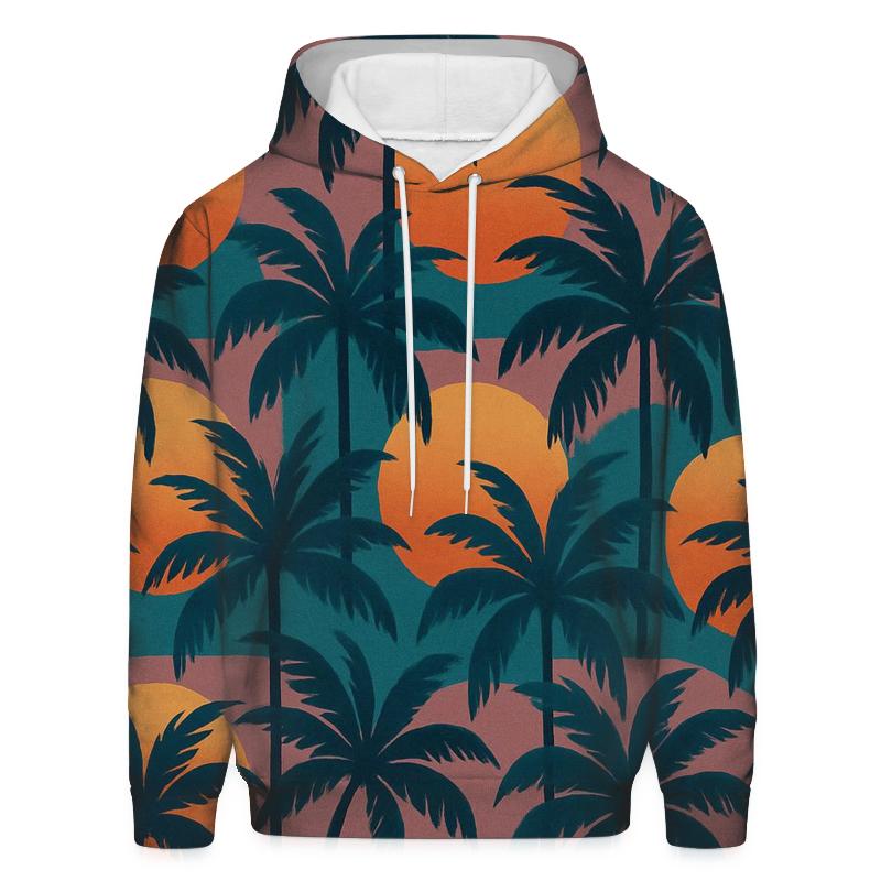 Synthwave Palm Mosaic premium hoodies