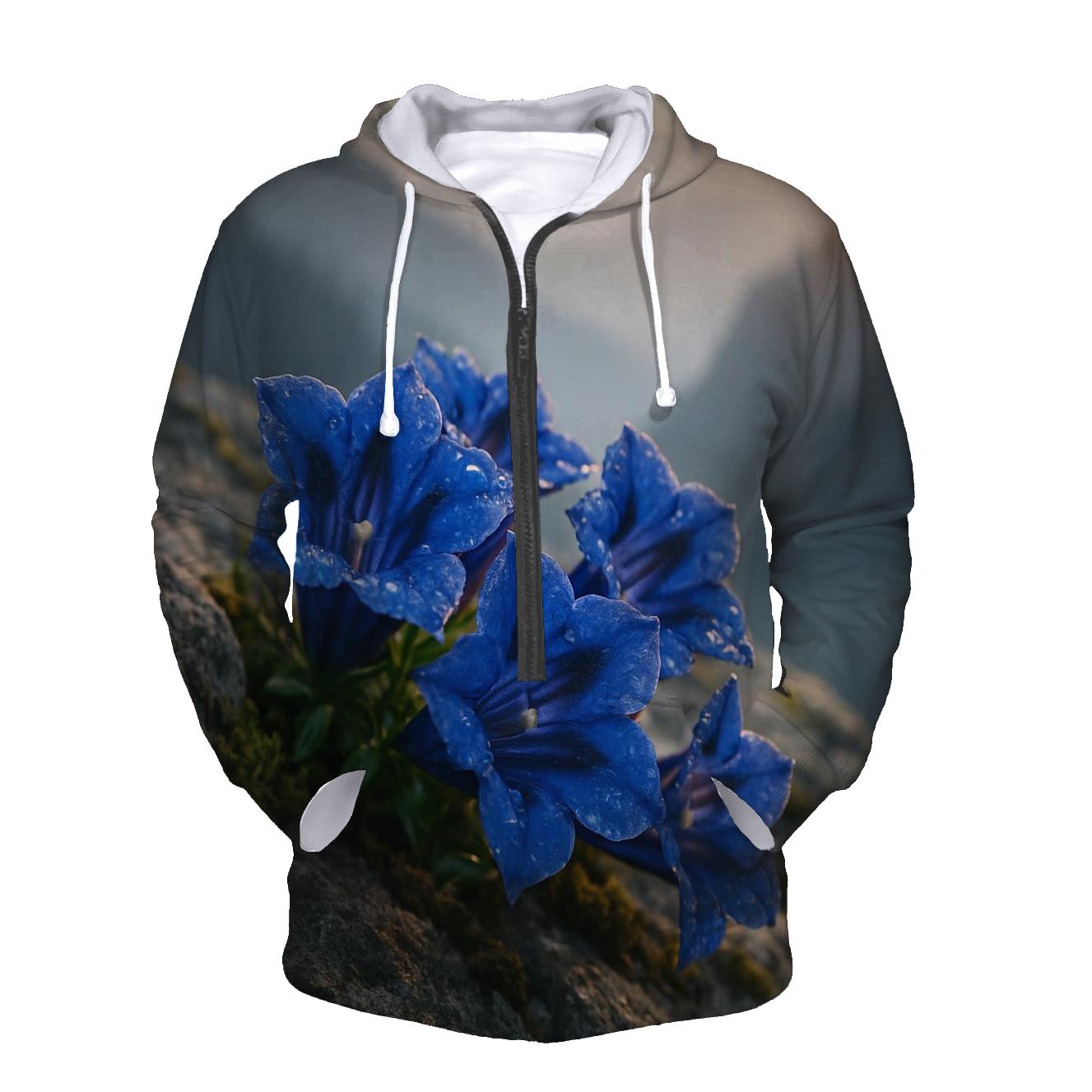 Dawn Dew On Alpine Gentians hoodie trends
