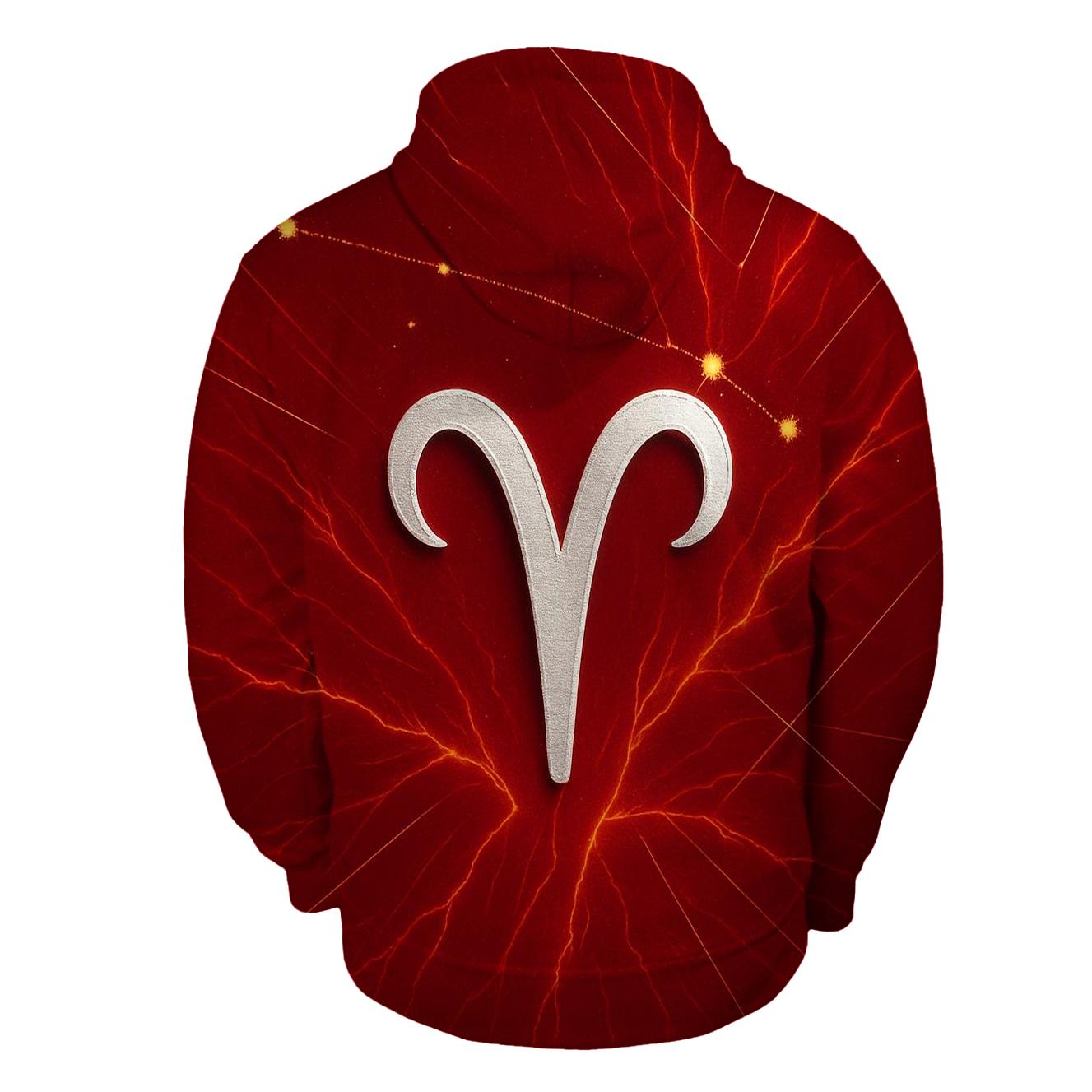 Aries Fire Constellation Map lightweight hoodies