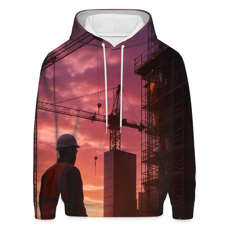 Sunset Construction Symphony In Hudson Yards zip-up hoodies