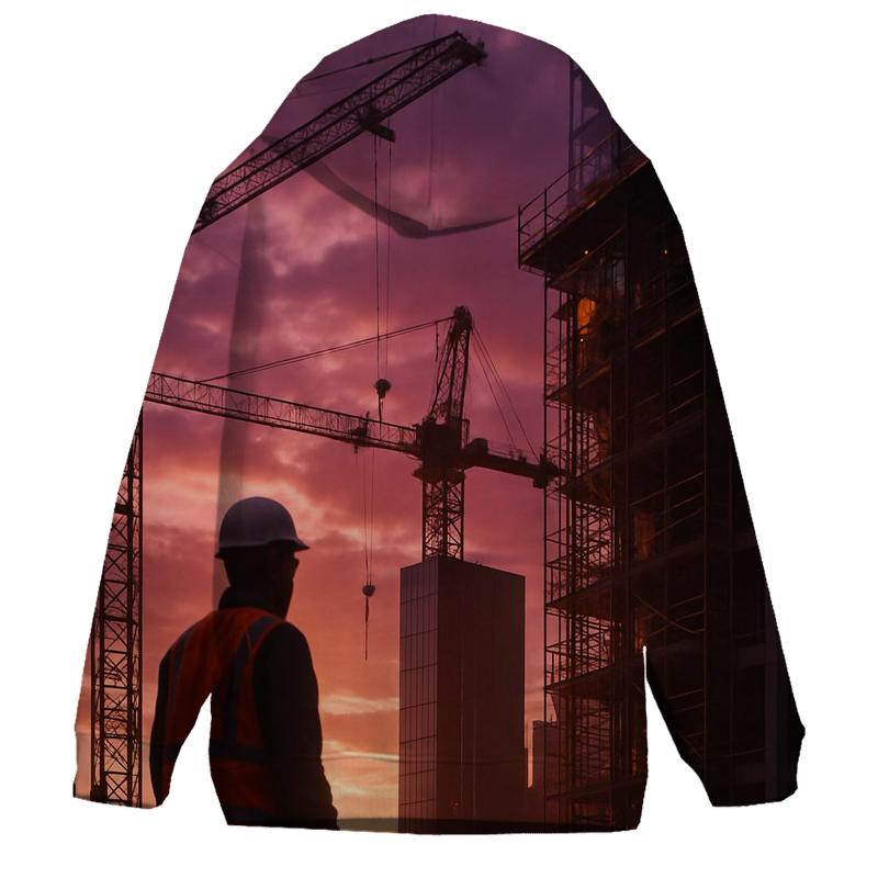 Sunset Construction Symphony In Hudson Yards zip-up hoodies
