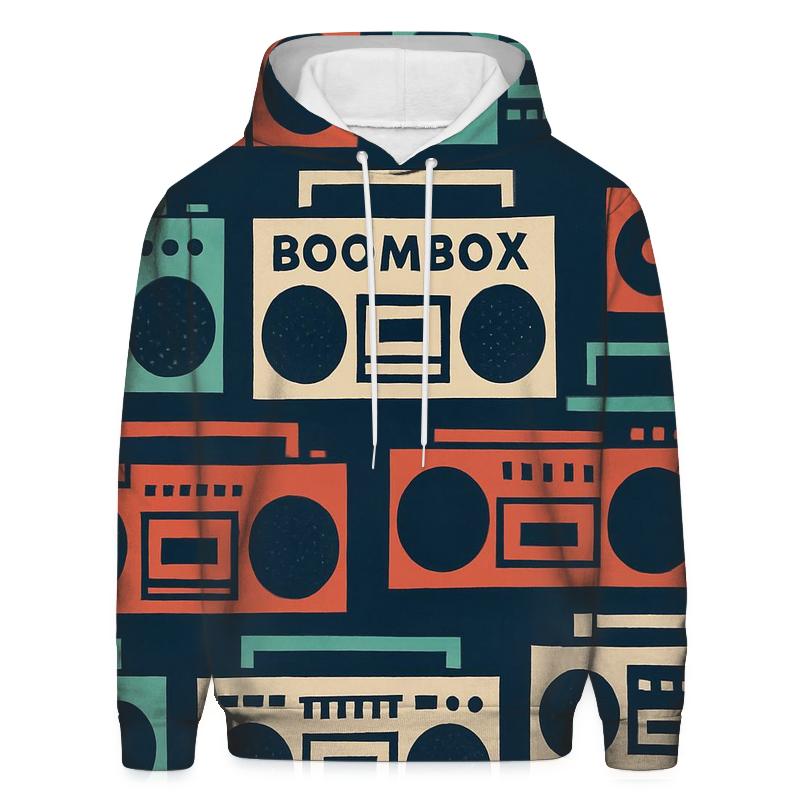 Boom Box Block Print hoodies fashion