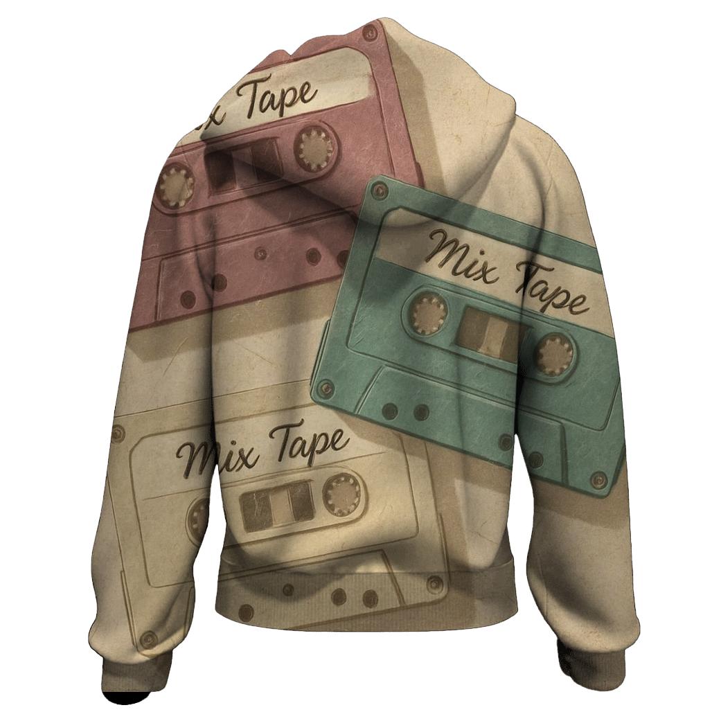 Faded Cassette Tape Collage heavyweight hoodies