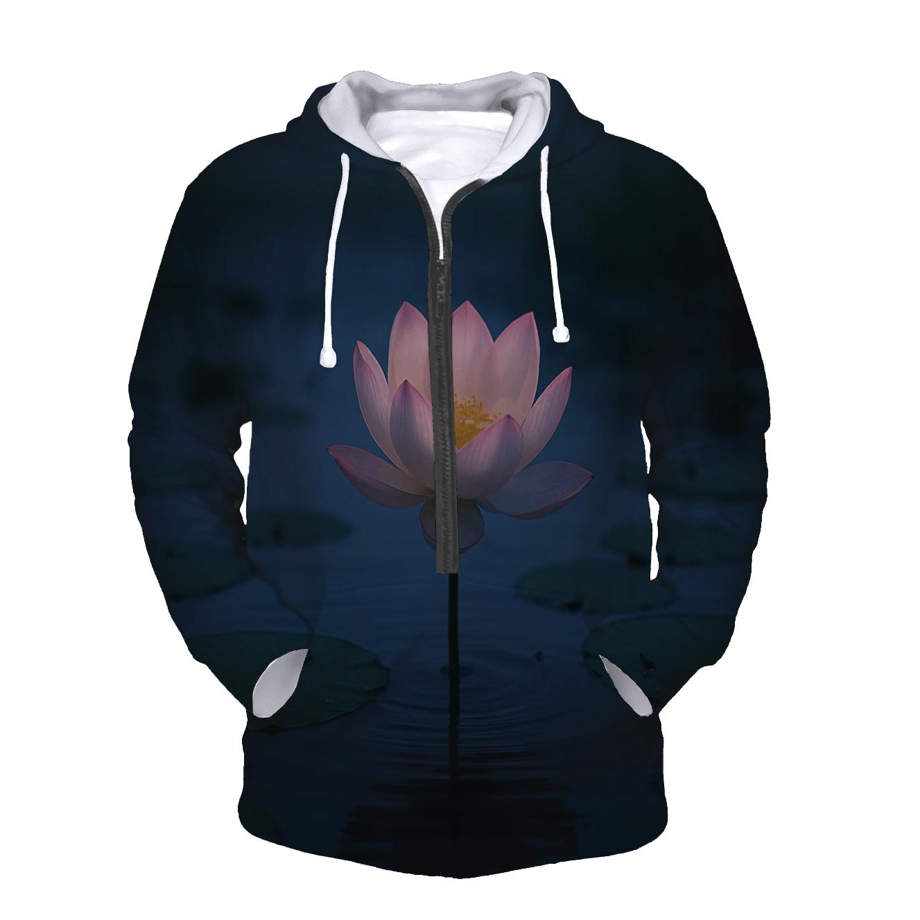 Wetland Lotus At Twilight hoodie designs