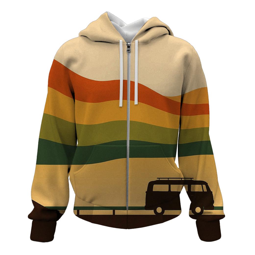 Sunset Wave Stripes custom hoodies