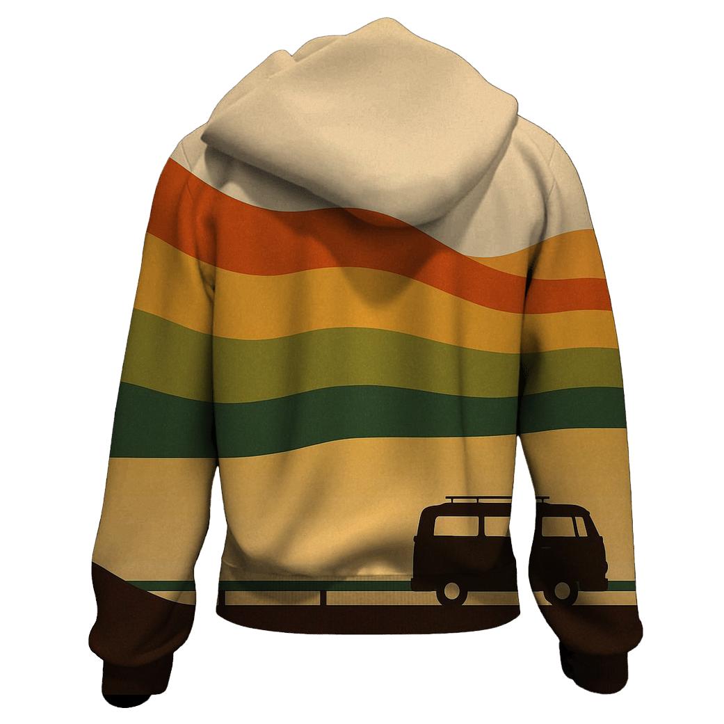Sunset Wave Stripes custom hoodies