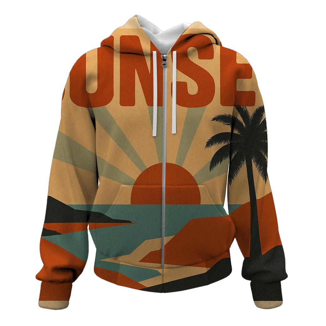 Vintage Travel Poster Sunset graphic hoodies