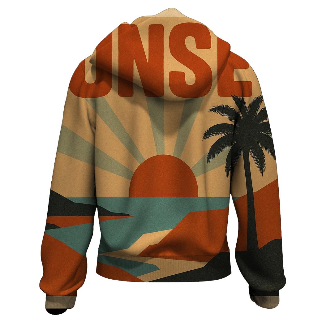 Vintage Travel Poster Sunset graphic hoodies