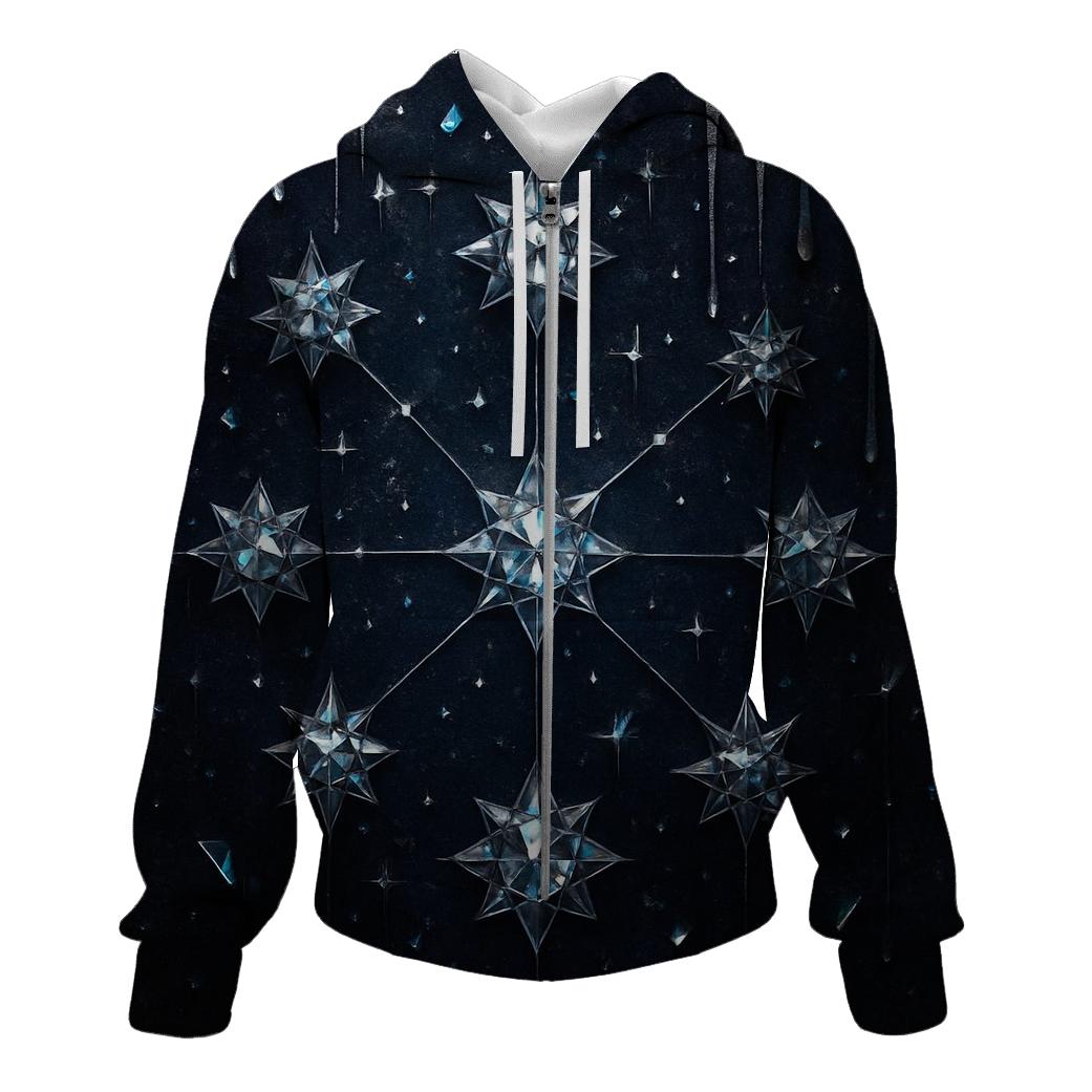 Midnight Prism Constellation embroidered hoodies