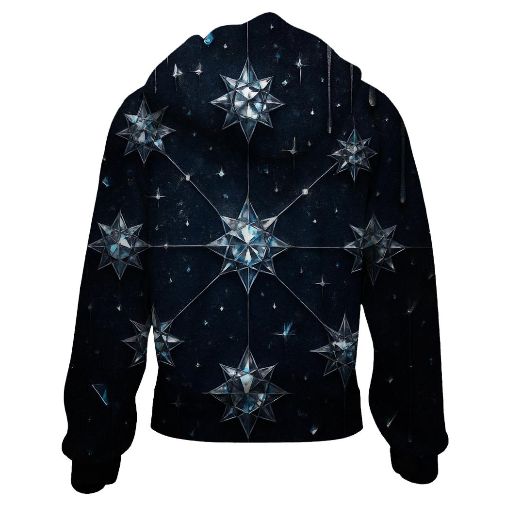 Midnight Prism Constellation embroidered hoodies