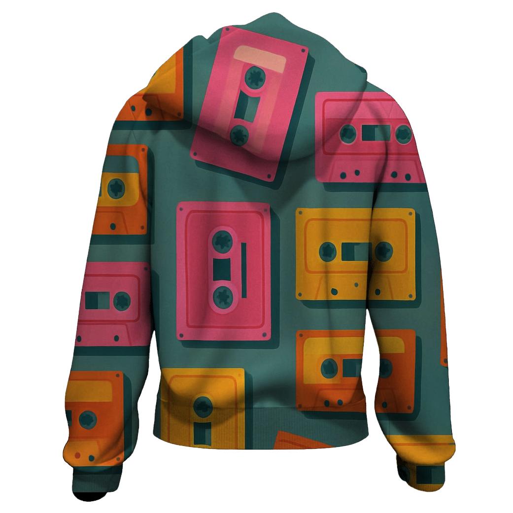 Cassette Echo Pattern lightweight hoodies