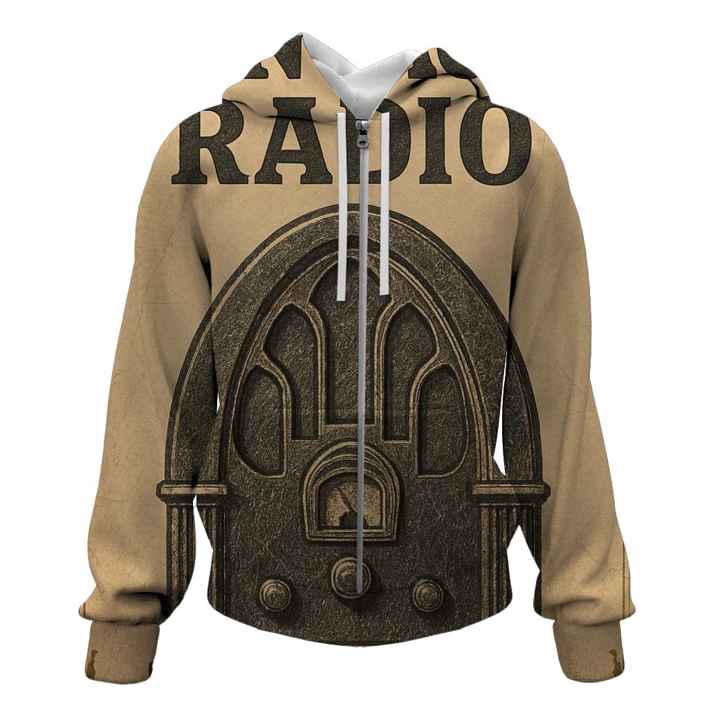 Antique Radio Ad Poster premium hoodies