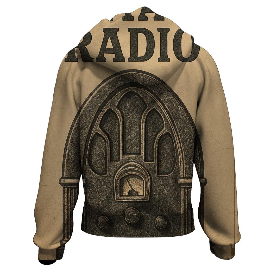 Antique Radio Ad Poster premium hoodies