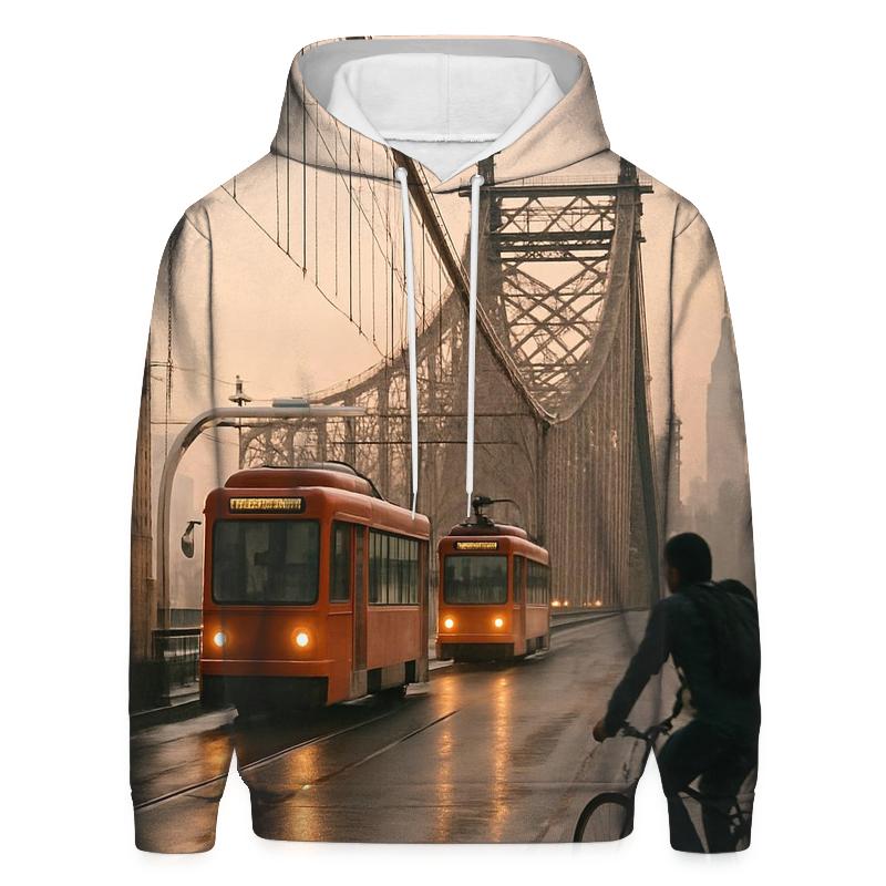 Queensborough Bridge Early Morning Commute designer hoodies