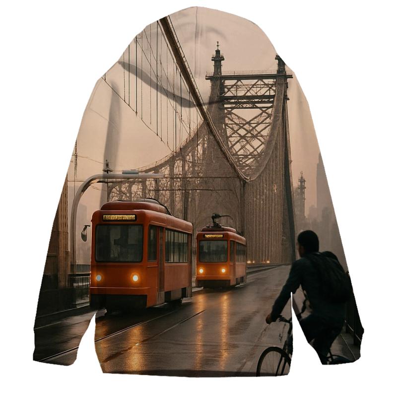 Queensborough Bridge Early Morning Commute designer hoodies
