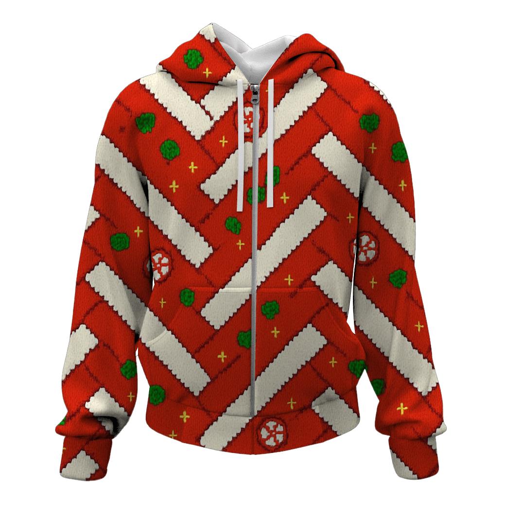 Candy Cane Herringbone Design premium hoodies
