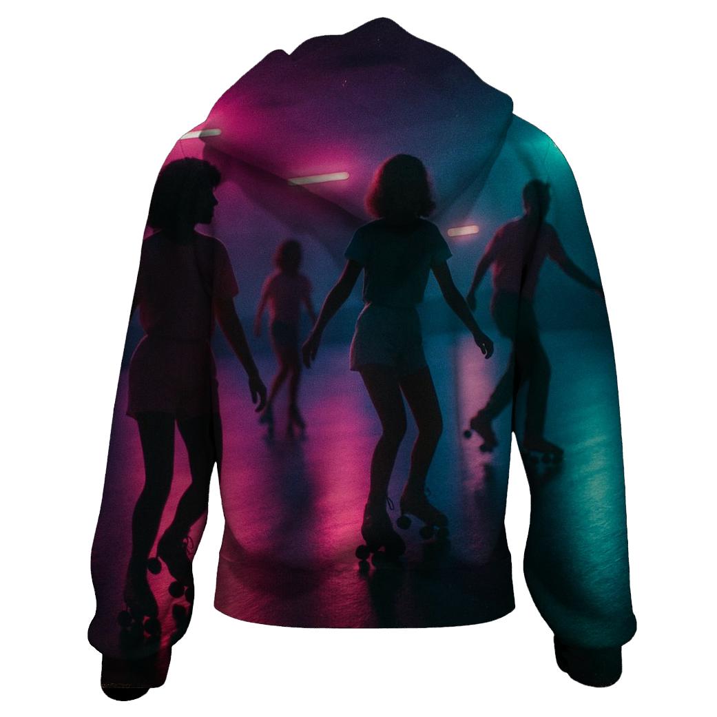 Retro Roller Rink Night embroidered hoodies