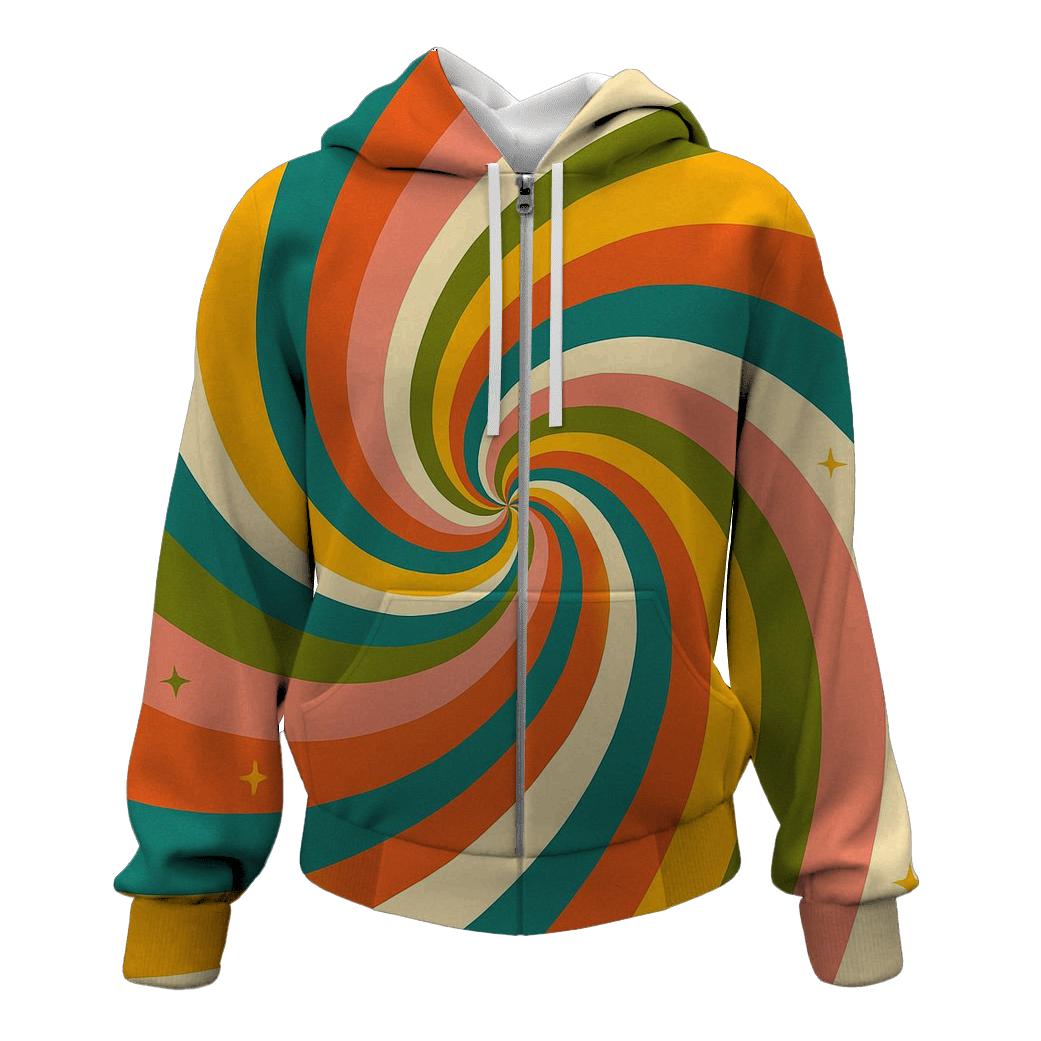 Groovy Rainbow Swirl hoodies fashion
