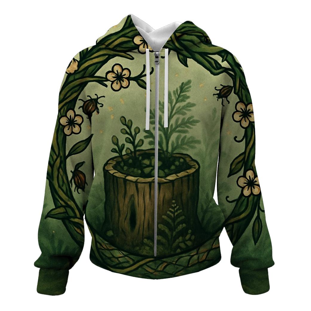 Verdant Ouroboros Grove premium hoodies