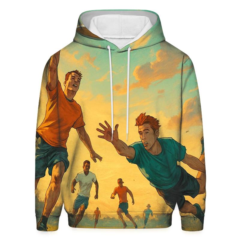 Ultimate Frisbee Sunset Game printed hoodies